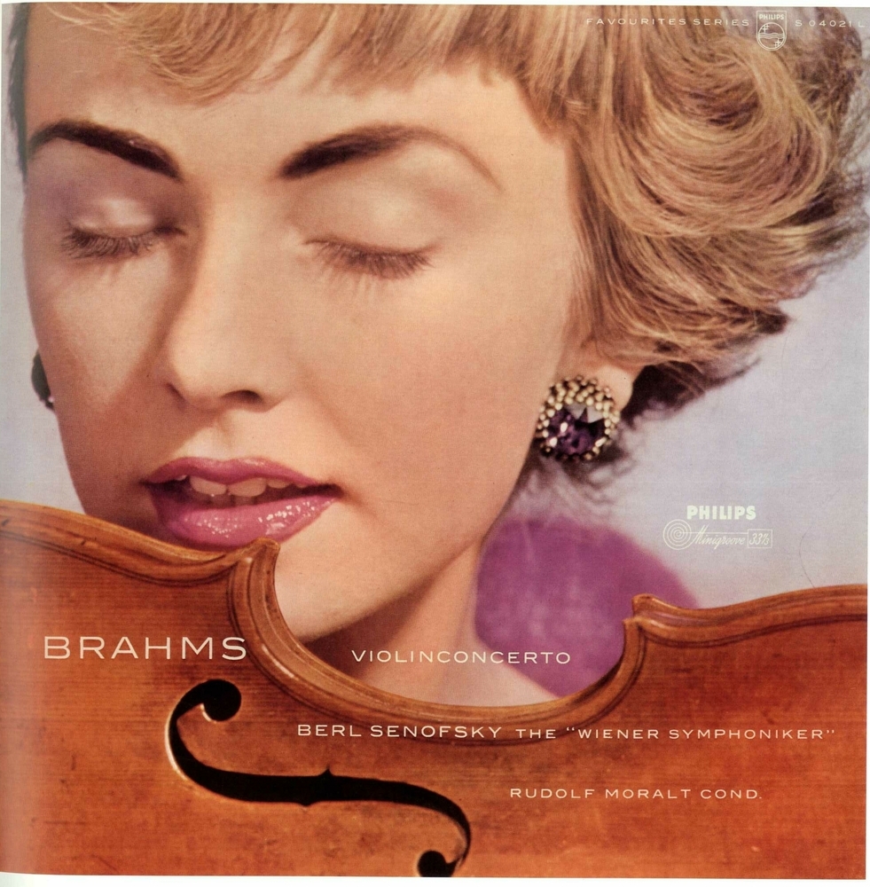 Platenhoes voor Philips favourites series: Berl Senofsky & Wiener Symphoniker – Brahms Violinconcerto